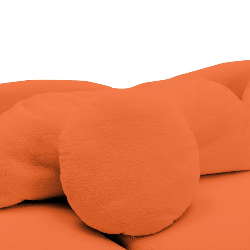 103.5" Lamb Velvet Armless Sofa with 6 Pillows and Floating Design