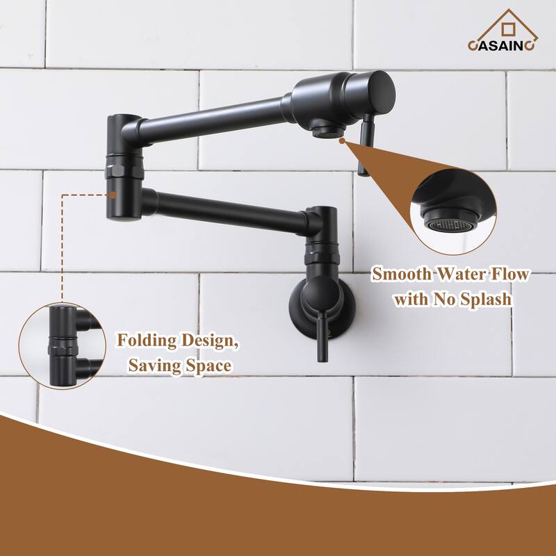 1.8 GPM Wall Mounted Mount Pot Filler Kitchen Faucet