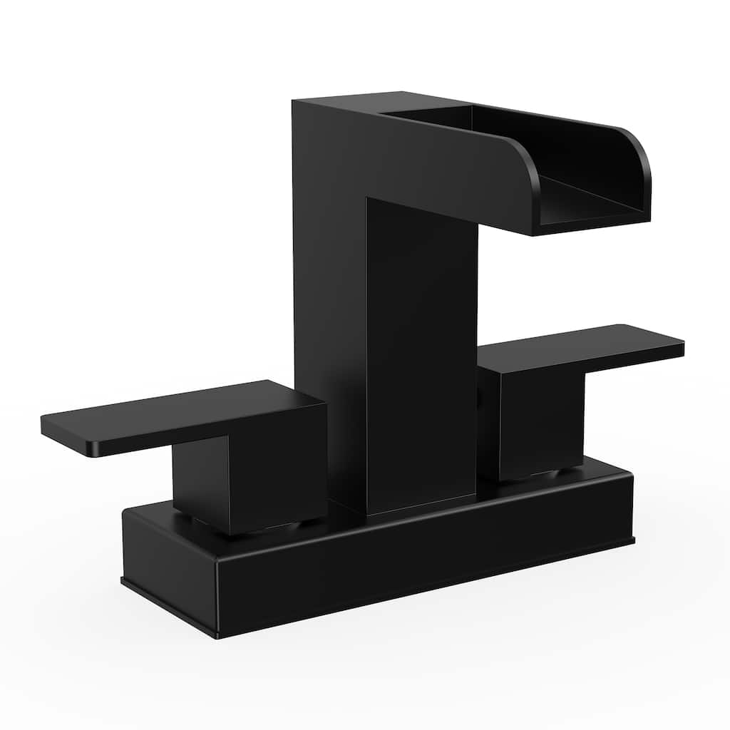 GRANDJOY Modern Dual Handle Centerset Waterfall Bathroom Faucet