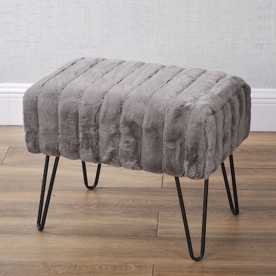Serenta SuperMink Fauxfur Ottoman Bench