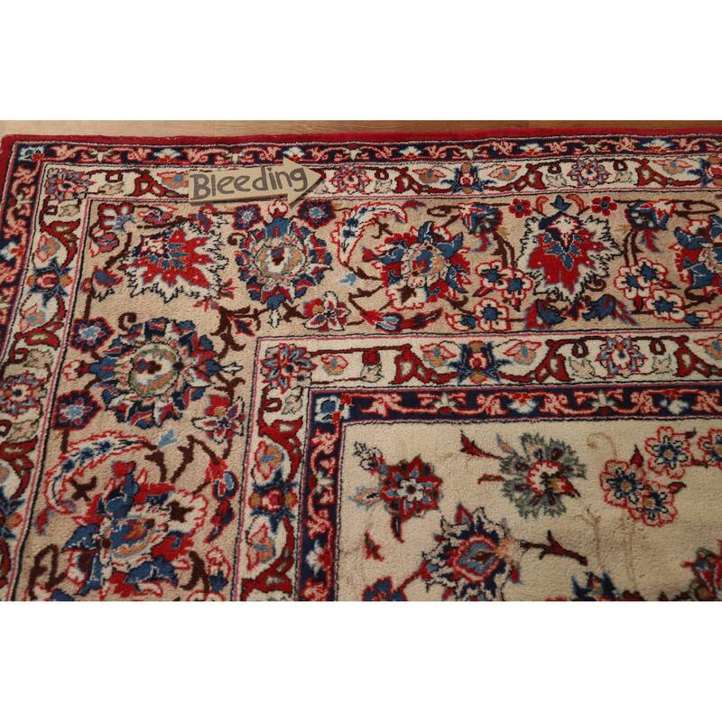 Hand Knotted Oriental 100% Wool Carpet Traditional All-Over Beige & Ivories Najafabad Area Rug - 13' 6'' X 9' 9''