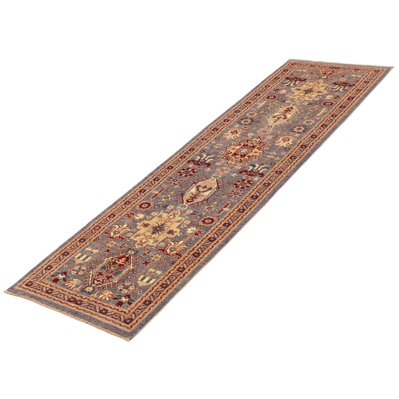 ECARPETGALLERY Hand-knotted Aryana Grey Wool Rug - 2'8 x 9'7