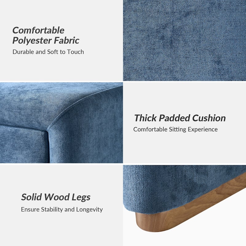 Gustavo Contemporary Storage Bench with Solid Wood Legs by HULALA HOME