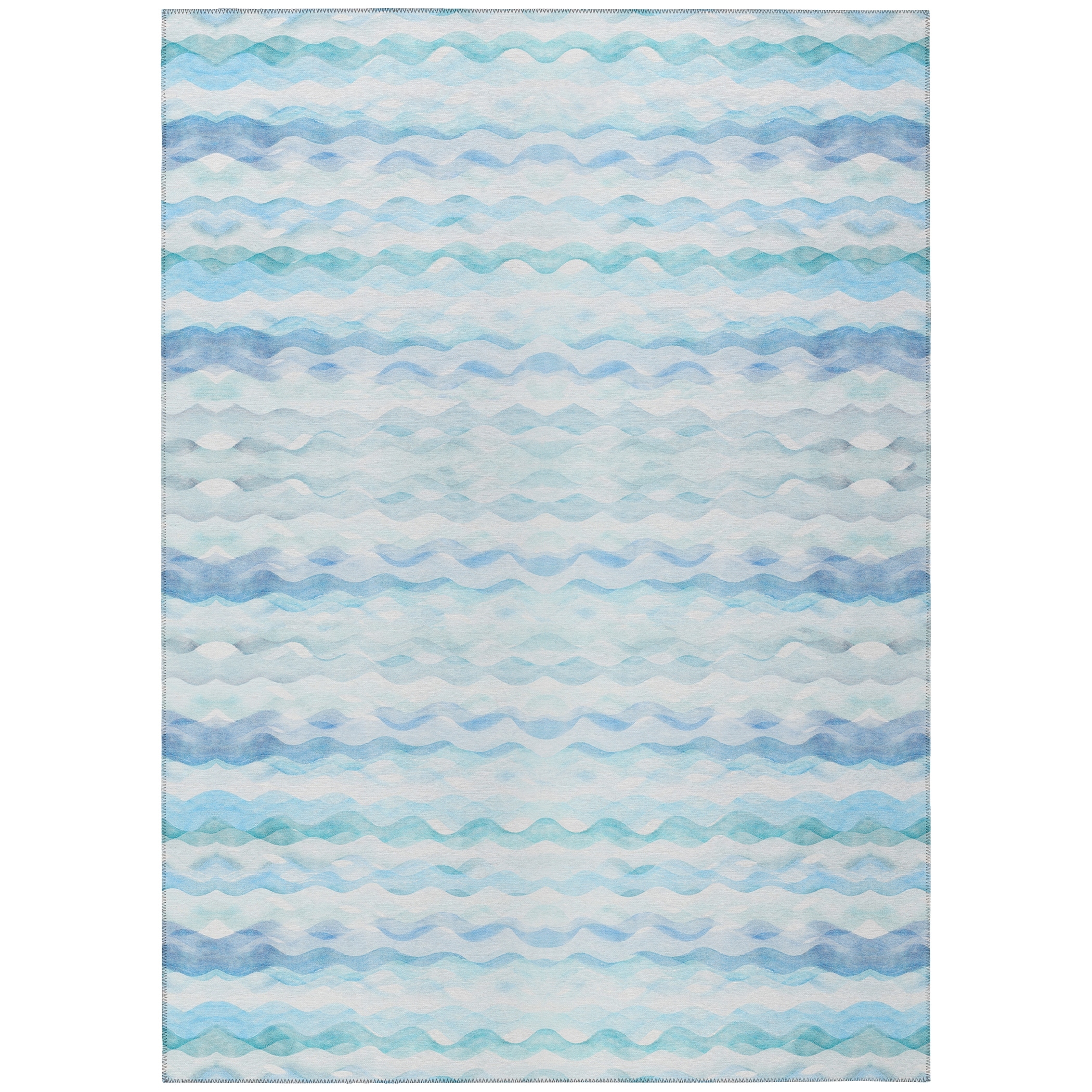 Indoor/ Outdoor Surfside Ombre Wave Washable Rug New