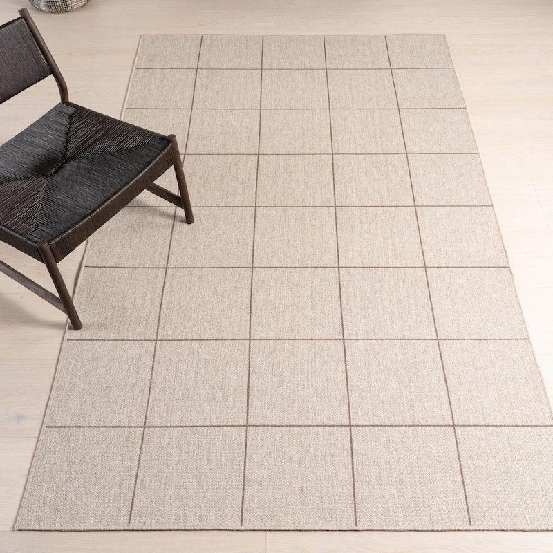 Nuloom Calandra Checkered Machine Washable Area Rug - 8'6" x 11'6" - Beige