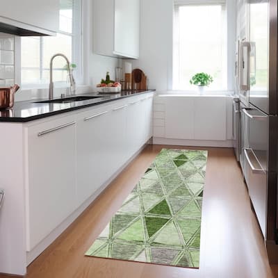 Machine Washable Indoor/ Outdoor Chantille Modern Diamonds Rug