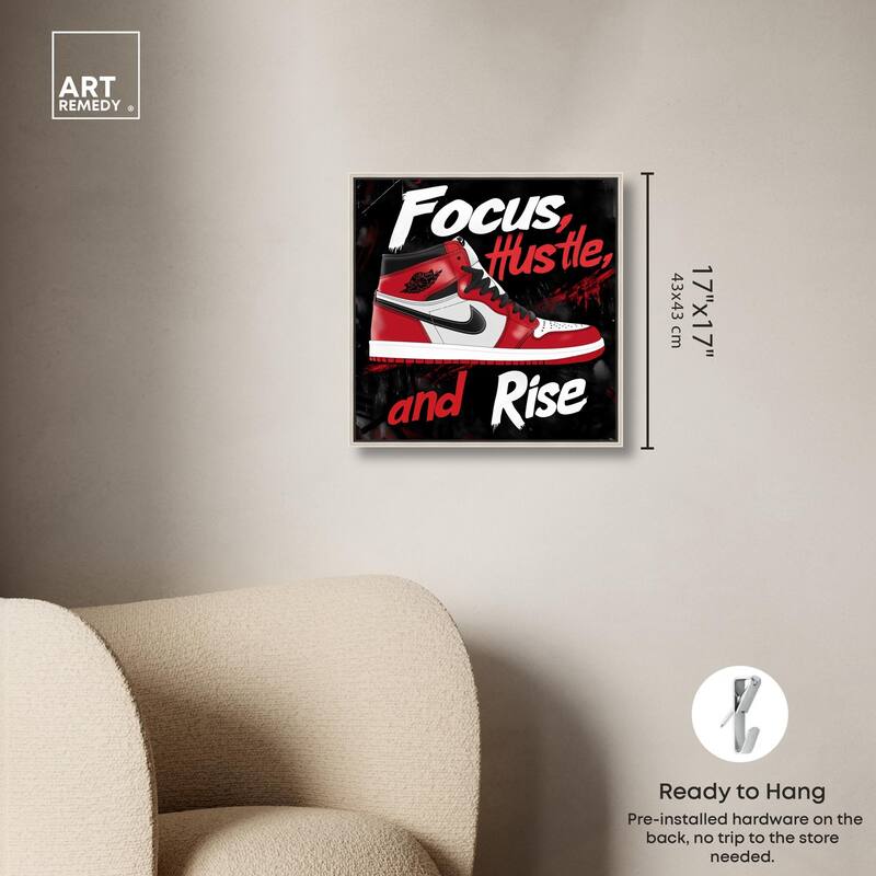 Hustle and Rise Sneaker Red Canvas by Art Remedy