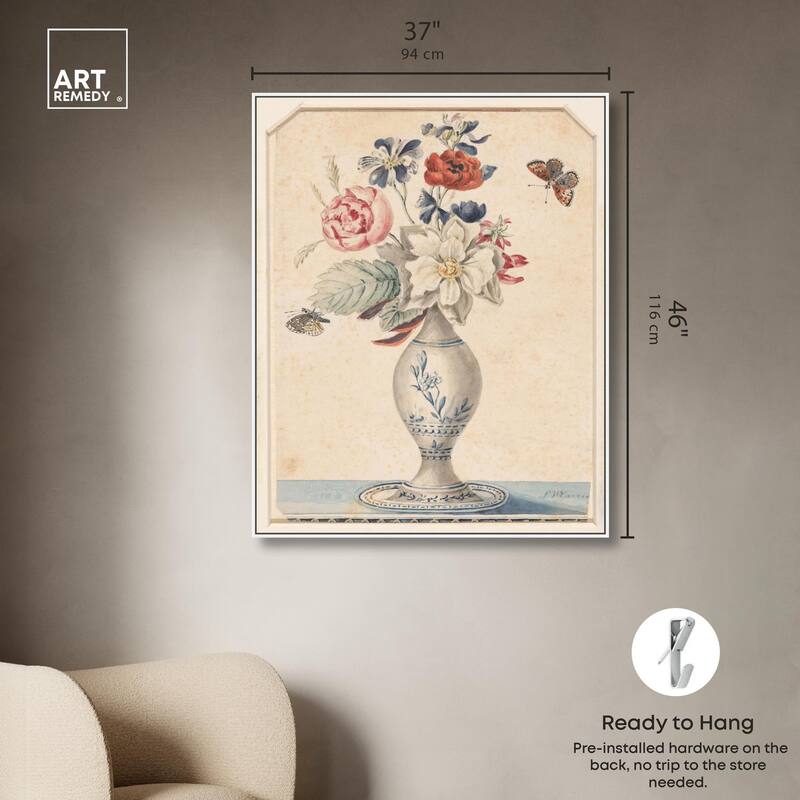 Vase with Flowers II 1850 Canvas by Art Remedy