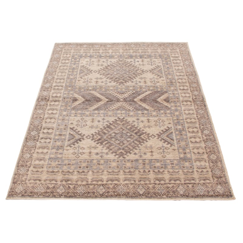 ECARPETGALLERY Hand-knotted Jules Serapi Ivory Silk Rug - 5'3 x 7'7