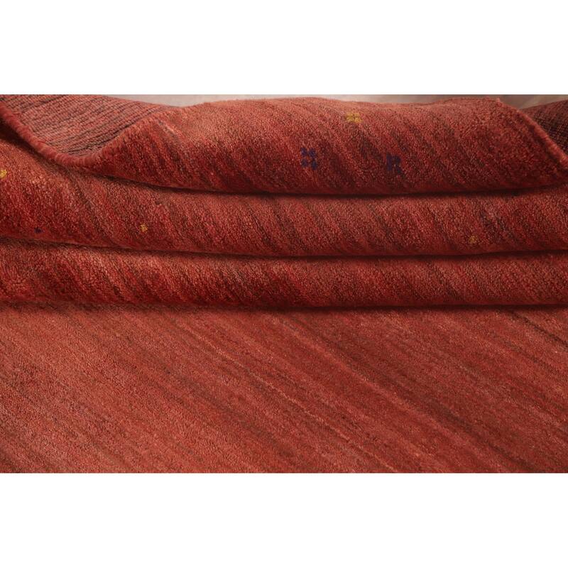 Striped Gabbeh Oriental Area Rug Handmade Bedroom Silk Carpet - 8'5"x 11'7"