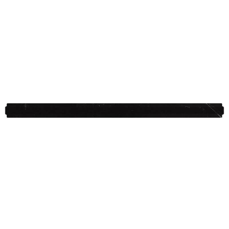 Apollo tile 0.8 x 12 Grandis Polished Pencil Eastern Black Marble Tile (0.67 sq ft/case) - 10 Pack