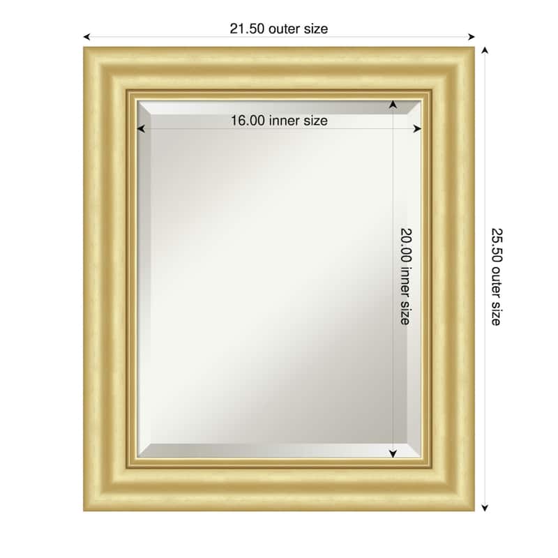 Sophia Beveled Framed Bathroom Vanity Wall Mirror - 22 x 26 in - Sophia Gold