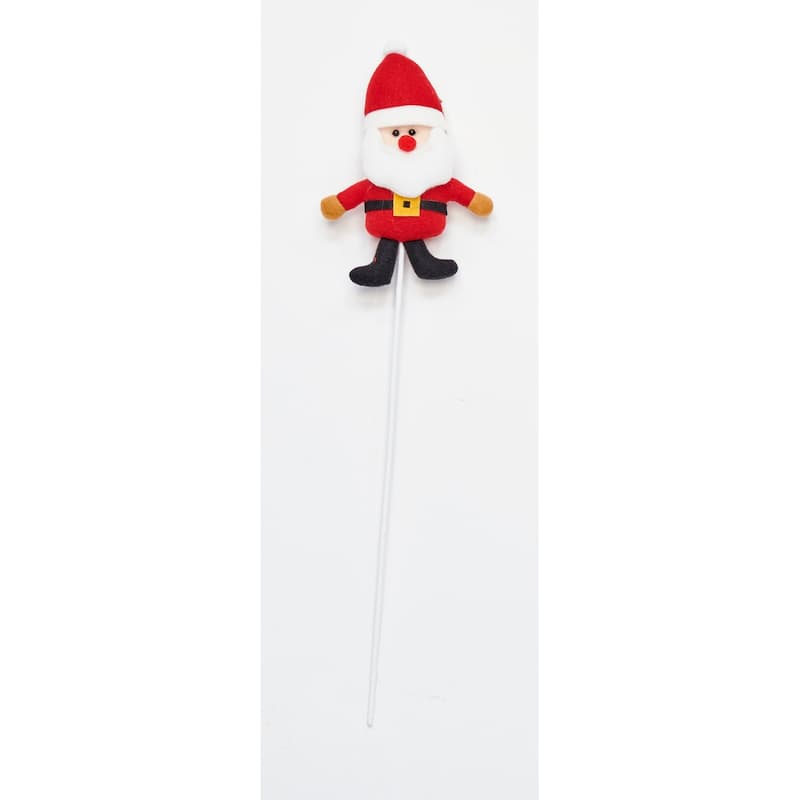 6" Christmas Santa on 11" Pick, Set of 6