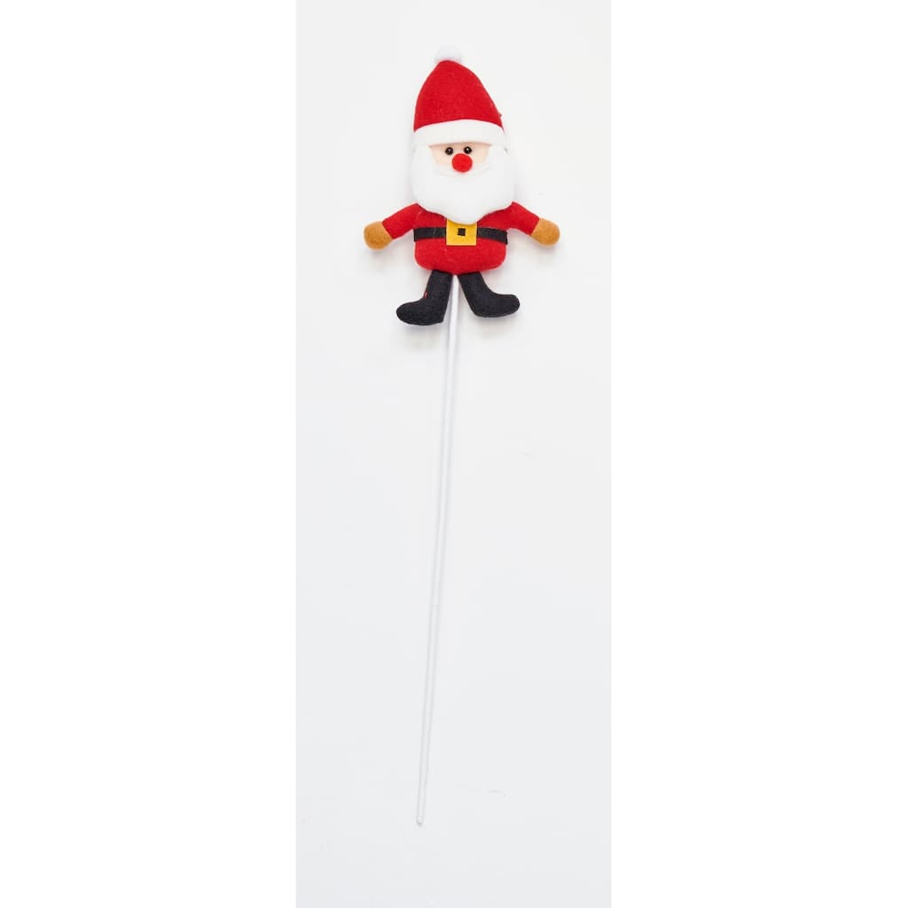 6" Christmas Santa on 11" Pick, Set of 6