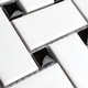 preview thumbnail 9 of 12, SomerTile Metro Basketweave Matte White with Black Dot 11.75" x 11.75" Porcelain Mosaic Tile