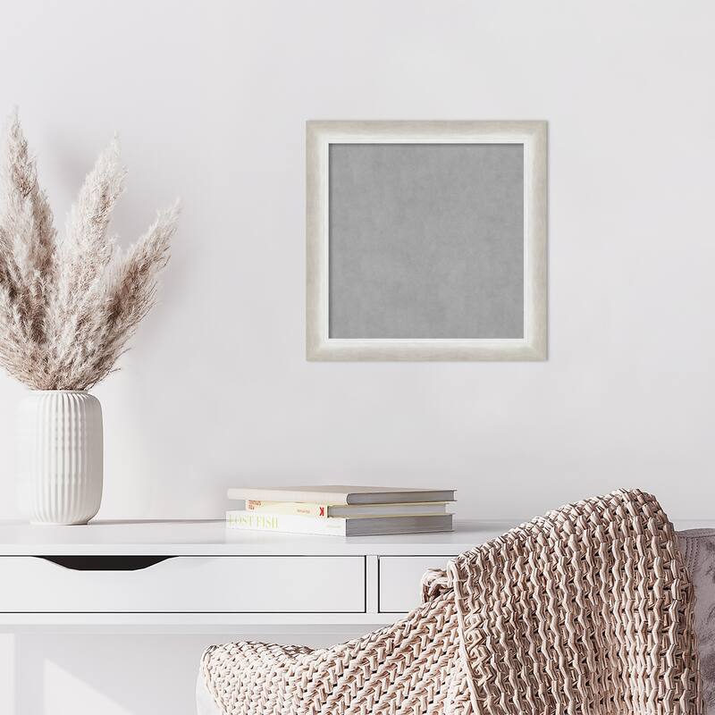 Amanti Art Two Tone Silver Framed Magnetic Board