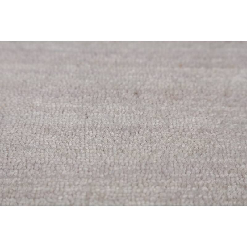 Gray Ivory Gabbeh Indian Area Rug Hand-Knotted Wool Carpet - 7'11" x 11'5"