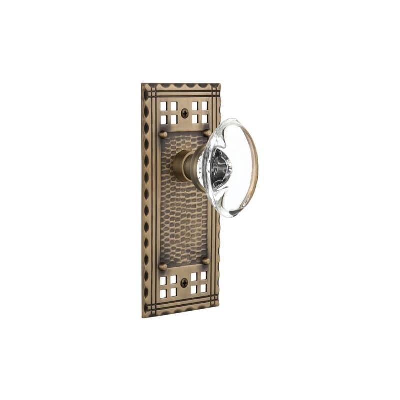 Nostalgic Warehouse Vintage Oval Clear Crystal Privacy Door Knob Set