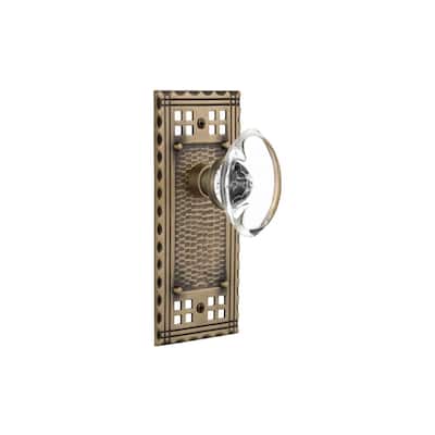 Nostalgic Warehouse Vintage Oval Clear Crystal Privacy Door Knob Set