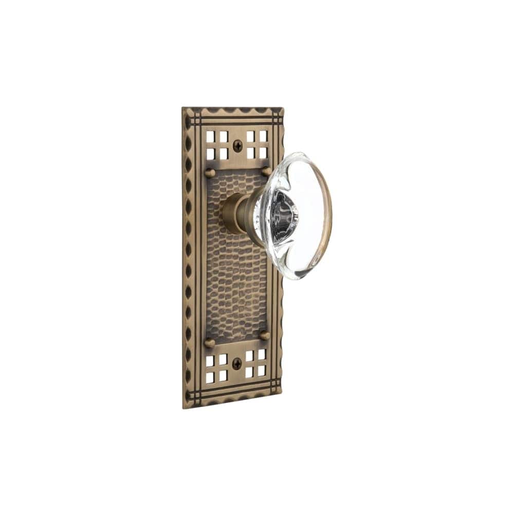 Nostalgic Warehouse Vintage Oval Clear Crystal Privacy Door Knob Set