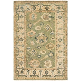 Hand-Knotted Rafael Border New Zealand Wool Area Rug