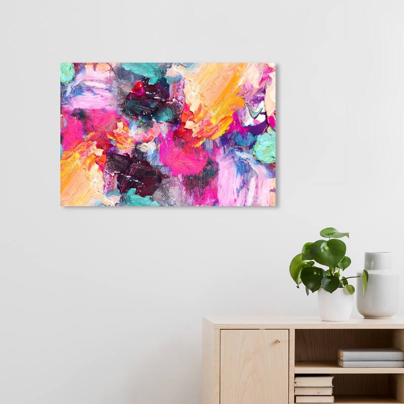 Wynwood Studio Canvas Abstract Phoenix Rising Pink and Hot Pink Modern & Contemporary Wall Art Canvas Print - 20 x 30