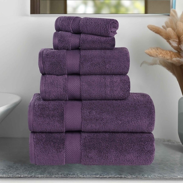 Superior Soft and Absorbent Zero Twist Cotton 6-piece Towel