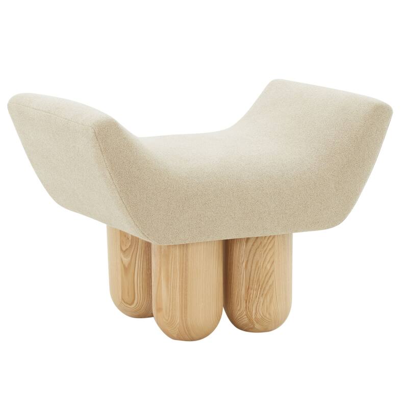 SAFAVIEH Couture Peshah Upholstered Ottoman (Fully Assembled)