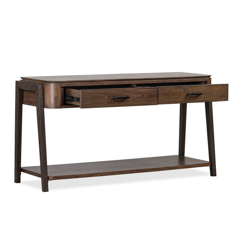 Magnussen Home Hallie Milk Chocolate and Dark Chocolate Rectangular Sofa Table - 54''W x 17''D x 28''H