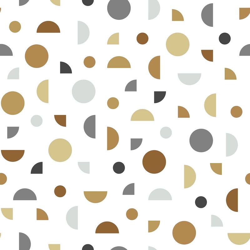 Chesapeake Marilee Neutral Circles Wallpaper - 20.9 x 396 x 0.025
