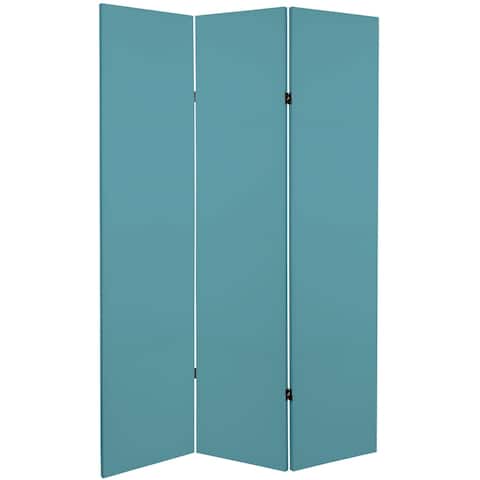 6 ft. Tall Double Sided Teal Canvas Room Divider
