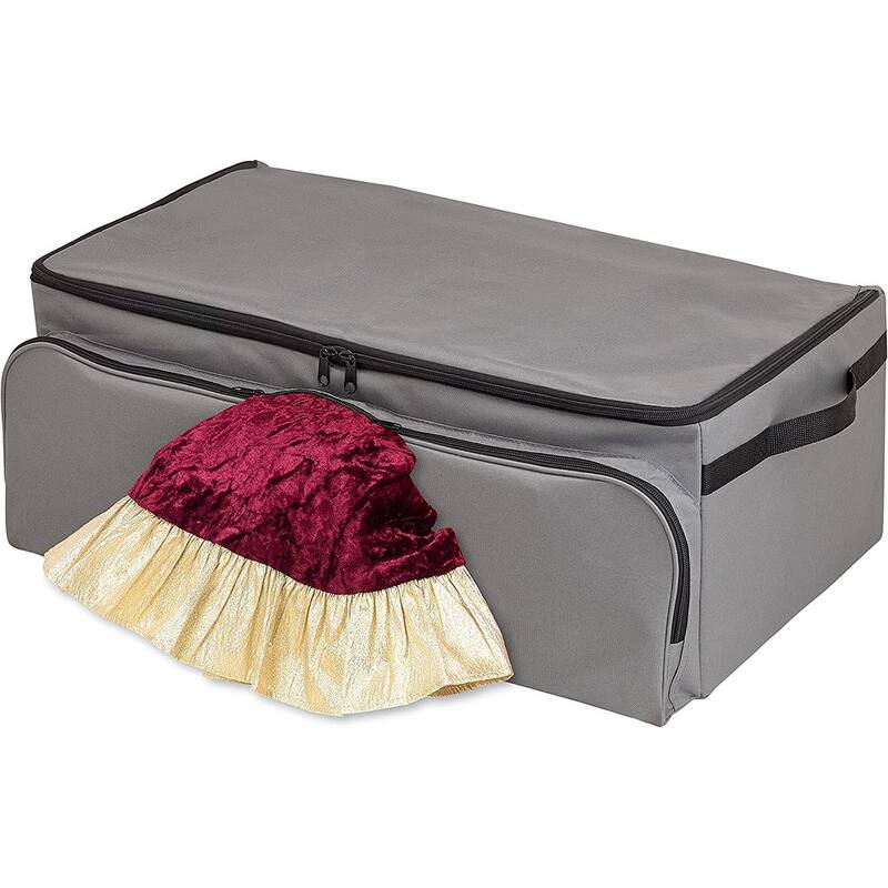 Premium Christmas Ornament Storage Box - Hold Up to 72 - 3 Inch Ornaments, + 8 Side Slots for Figurines, Nutcrackers, etc.