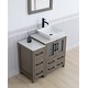 preview thumbnail 4 of 28, Vanity Art 36" Single Sink Bathroom Vanity Set with Engineered Marble Top and Free Mirror - 36 W X 18.5 D X 31.1 H