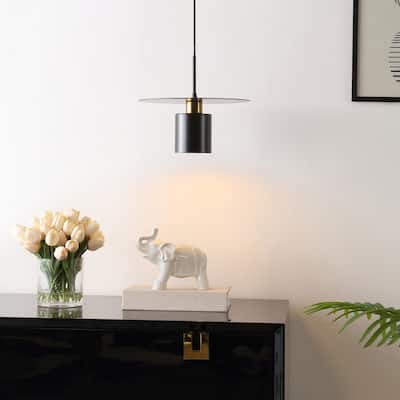 SAFAVIEH Lighting Mynoby Extendable Pendant - 12 in. W x 12 in. D x 12-71 in. H