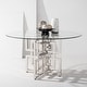preview thumbnail 1 of 5, SAFAVIEH Couture Harlan 54-inch Glass Top Round Dining Table - 54 in. W x 54 in. L x 40 in. H