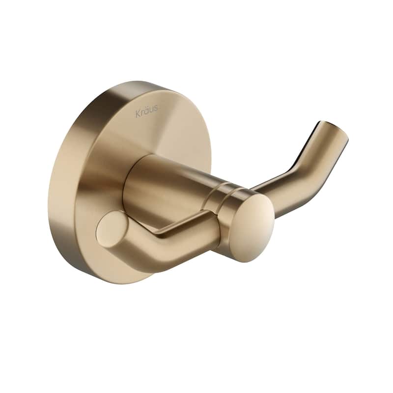 Kraus Elie Double Robe Hook - Brushed Gold