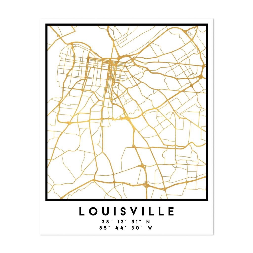 Louisville Kentucky Louisville Street Map Maps Urban Art Print/Poster