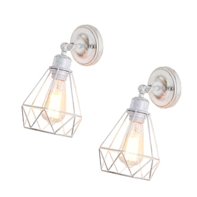 Adjustable Industrial Wall Sconces Indoor Wall Light Fixture Set of 2