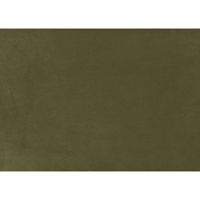 Velvet Upholstered Platform Contemporary 1pc Bed Olive Green Finish