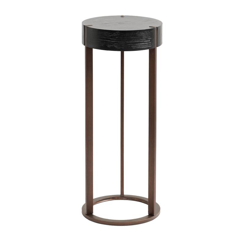 Kate and Laurel Rovin Drink Table Wood and Metal - 9x9x22 - 9x9x22 - Black
