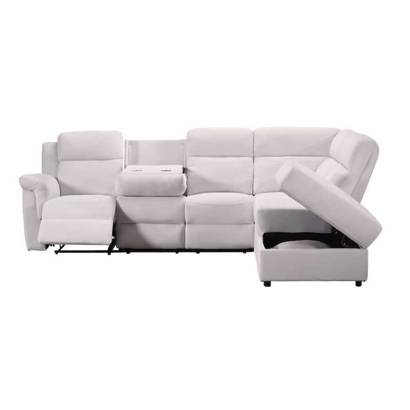 111.4''Recliner Storage Upholstery Sectional Sofa Couchs