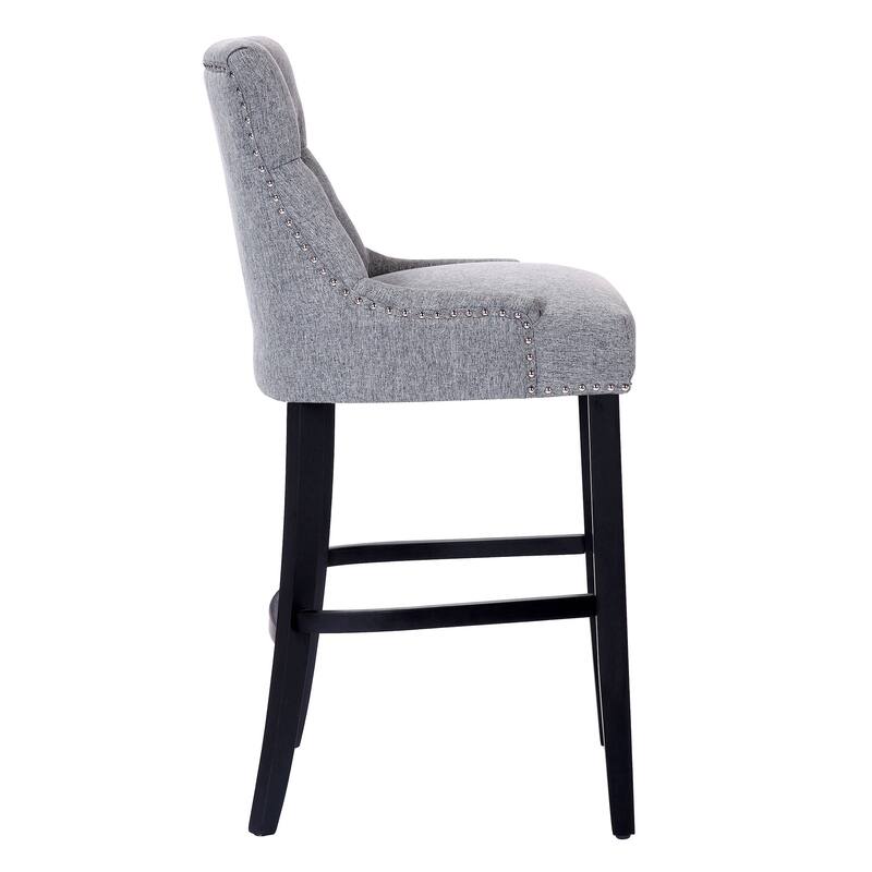 Carter 29" Linen Fabric Tufted Upholstered BarStool - N/A