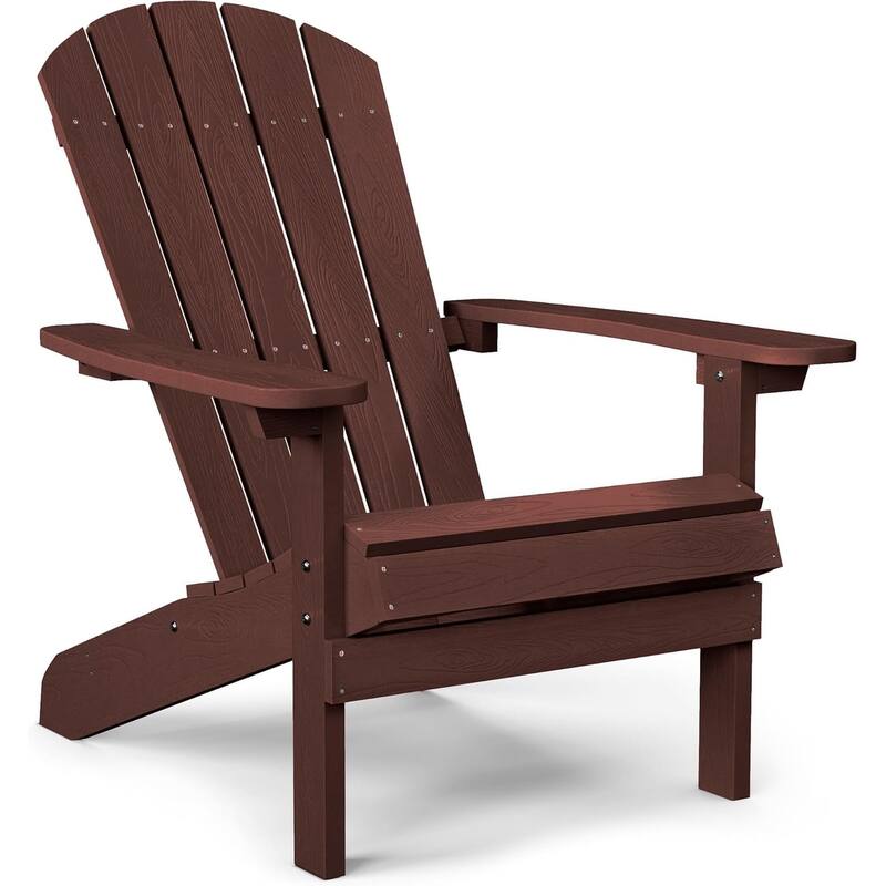 WINSOON All Weather HIPS Outdoor Plastic Adirondack Chairs - Coffee