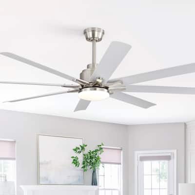 52-Inch Smart Ceiling Fan With Lights,6 Wind Speed,With 8 Black ABS Blades,Voice Remote,Fan For Bedroom,Living Room,Patio