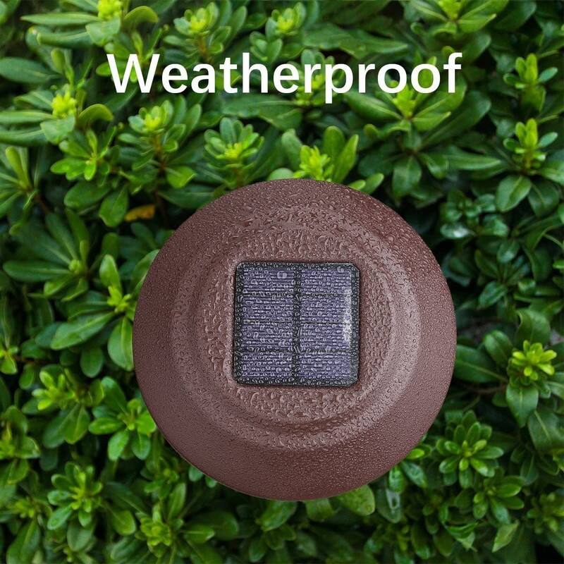 Soltoostar 4 Pack Solar Glass & Metal Pathway Light