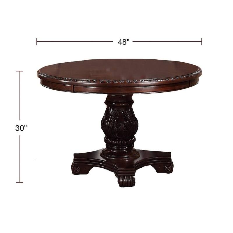 Majestic Formal Dining Room Table Brown 1pc Dining Table Only Pedestal Base Royal Round Table