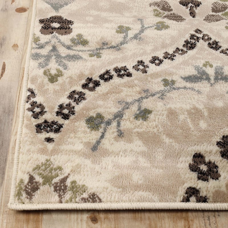 Superior Augusta Vintage Floral Damask Indoor Runner or Area Rug