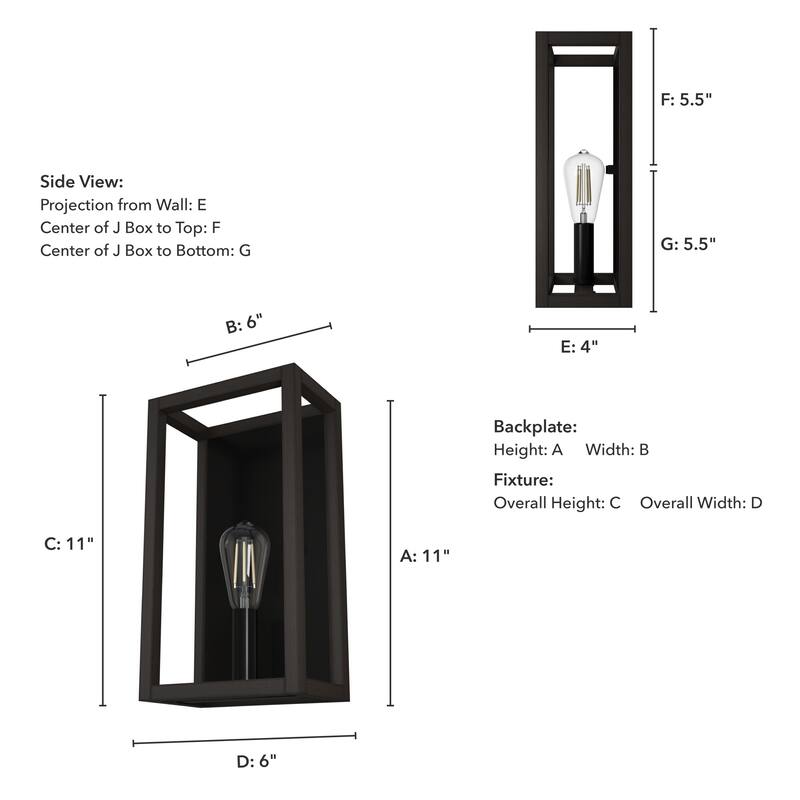 Hunter Squire Manor 1-Light Wall Sconce - Hallway, Bathroom, Bedroom - Modern Farmhouse, Transitional - Damp Rated!