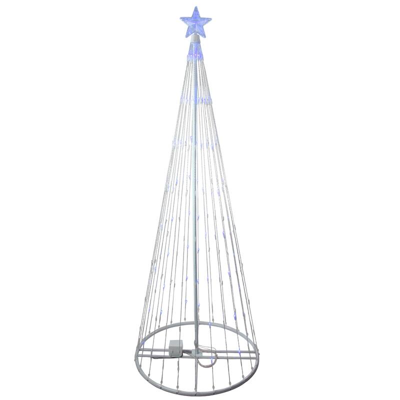 9' Blue LED Lighted Christmas Tree Show Cone Outdoor Decor