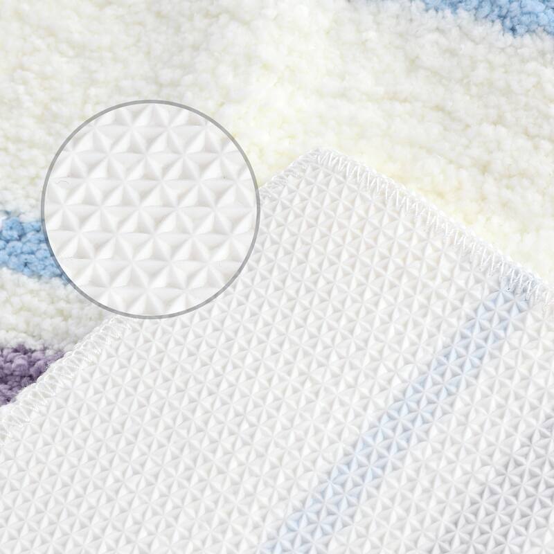Striped Bathroom Rug Mat, Non-Slip Soft Bath Carpet, Absorbent Machine Washable Bathmat for Home Decor